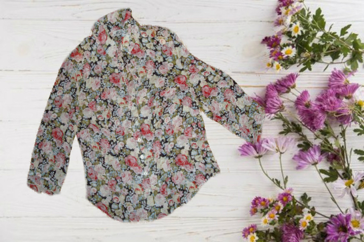 Красивая женская блузка в цветочный принт Польша, numer zdjęcia 3