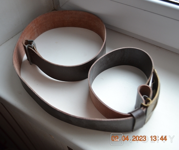 Belt with a harness military army. Star, hammer and sickle. From the USSR. Length 120 cm by 4.5 cm., photo number 8