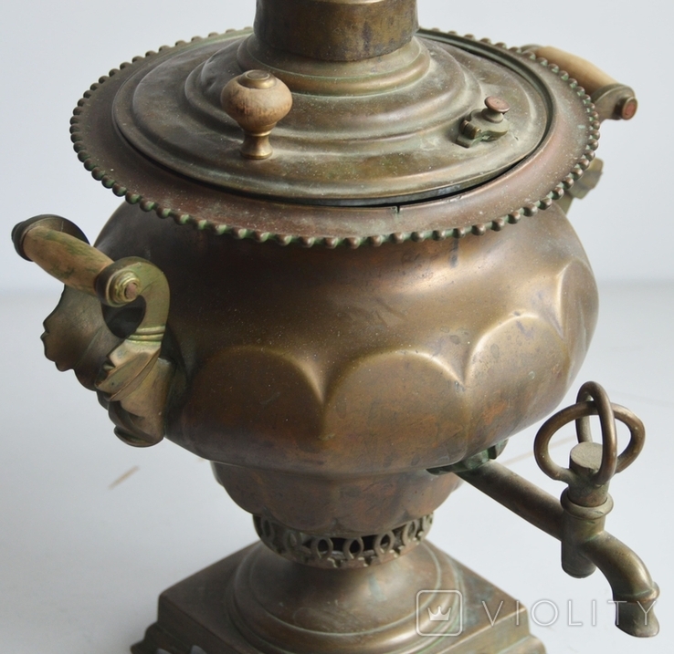 A samovar turnip with a vase faceted master Vanykin? Volume 3 liters Late 19th - early 20th centuries, photo number 7