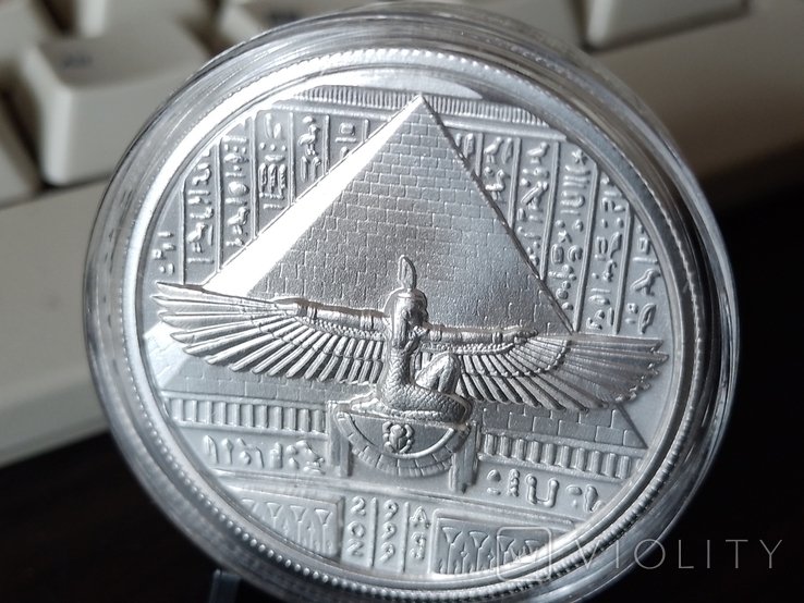 2017 Клеопатра ( Cleopatra ) серия Боги Египта раунд 2oz Ag999,BU, Ultra High relief, USA, фото №3