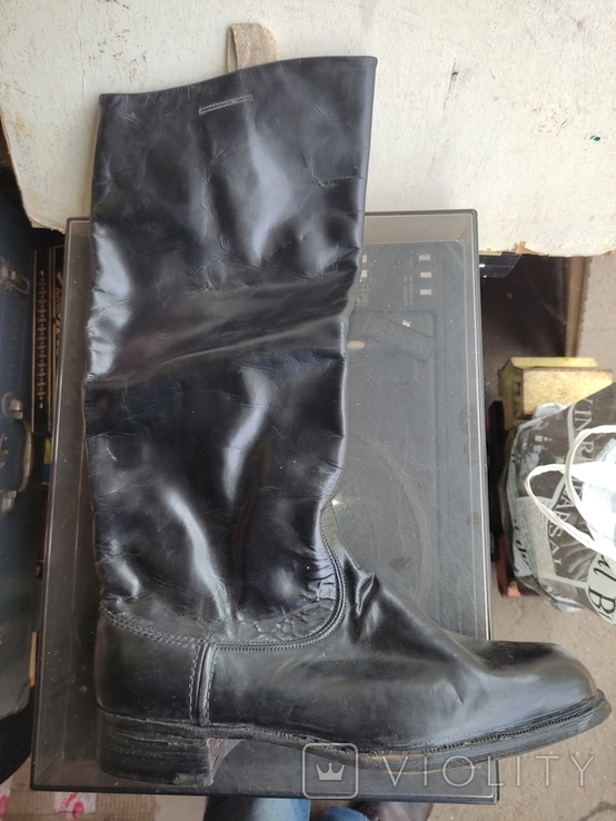 Vintage. Officer's chrome boots. USSR. 42r, photo number 8