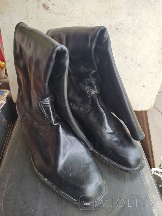 Vintage. Officer's chrome boots. USSR. 42r, photo number 2