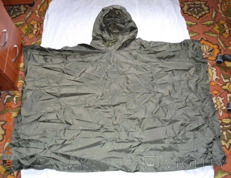 The raincoat is a military tent. Armed Forces of Ukraine (ZSU). From the front. Size 135x100 cm. Raincoat bag: 20x25 cm., photo number 5