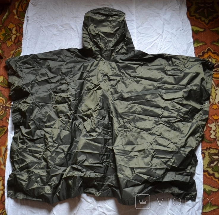 The raincoat is a military tent. Armed Forces of Ukraine (ZSU). From the front. Size 135x100 cm. Raincoat bag: 20x25 cm., photo number 6