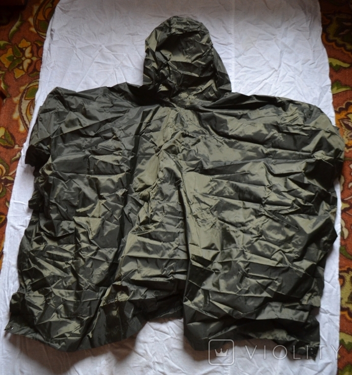 The raincoat is a military tent. Armed Forces of Ukraine (ZSU). From the front. Size 135x100 cm. Raincoat bag: 20x25 cm., photo number 7