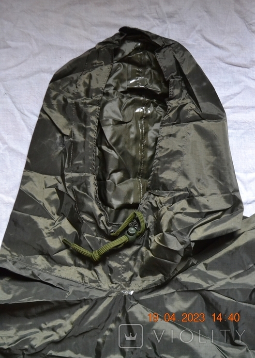 The raincoat is a military tent. Armed Forces of Ukraine (ZSU). From the front. Size 135x100 cm. Raincoat bag: 20x25 cm., photo number 9