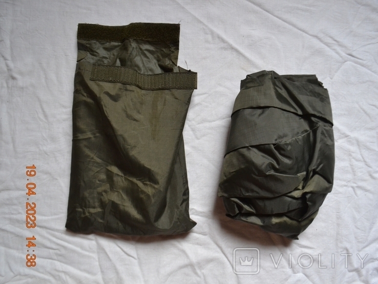 The raincoat is a military tent. Armed Forces of Ukraine (ZSU). From the front. Size 135x100 cm. Raincoat bag: 20x25 cm., photo number 10