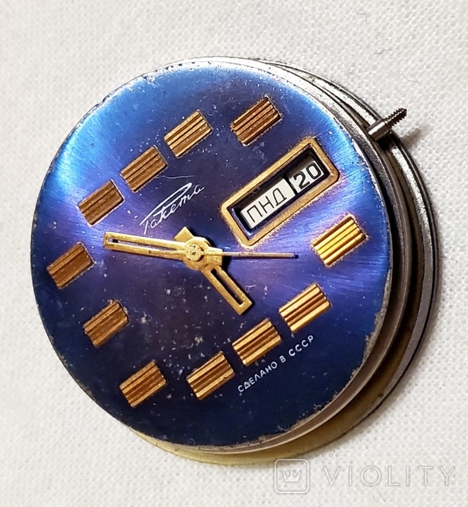 Dial and movement from the watch Raketa-TV 2628 caliber PChZ USSR, photo number 4