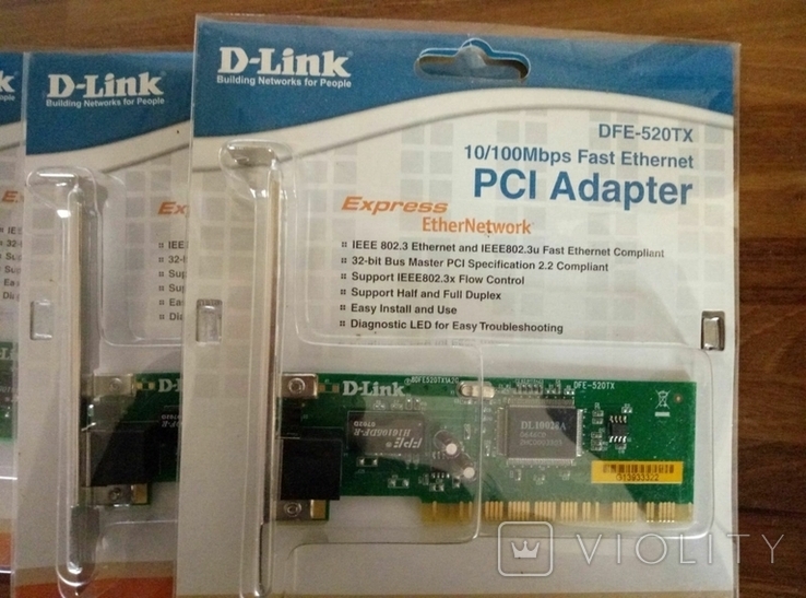 Сетевая карта PCI D-Link DFE-520TX 100Mbit 5 шт., фото №3