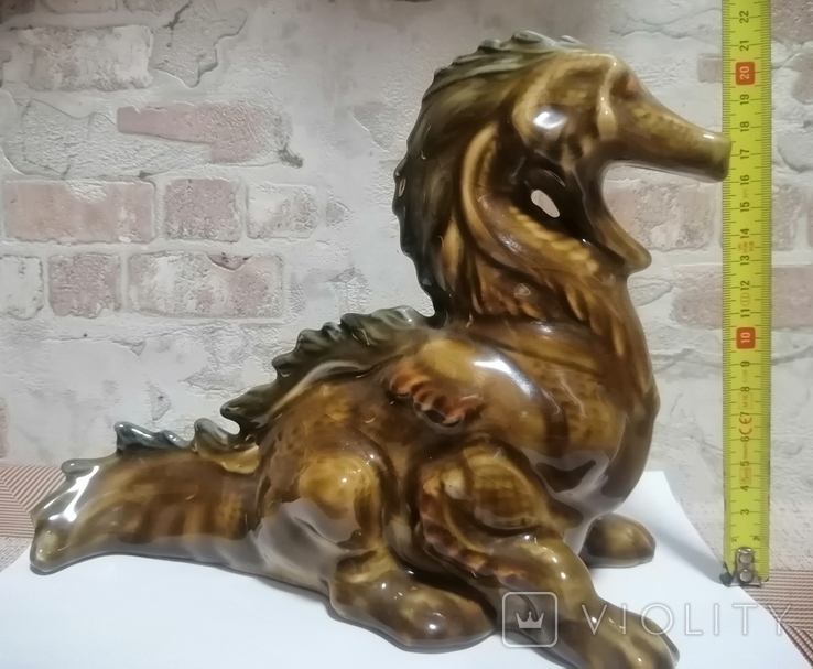 Статуетка Дракон большой Обливная керамика СРСР, фото №2