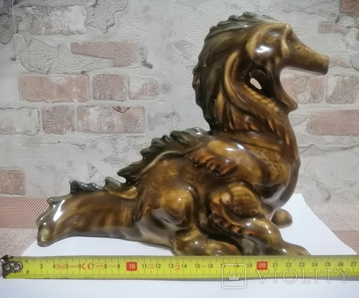 Статуетка Дракон большой Обливная керамика СРСР, фото №3