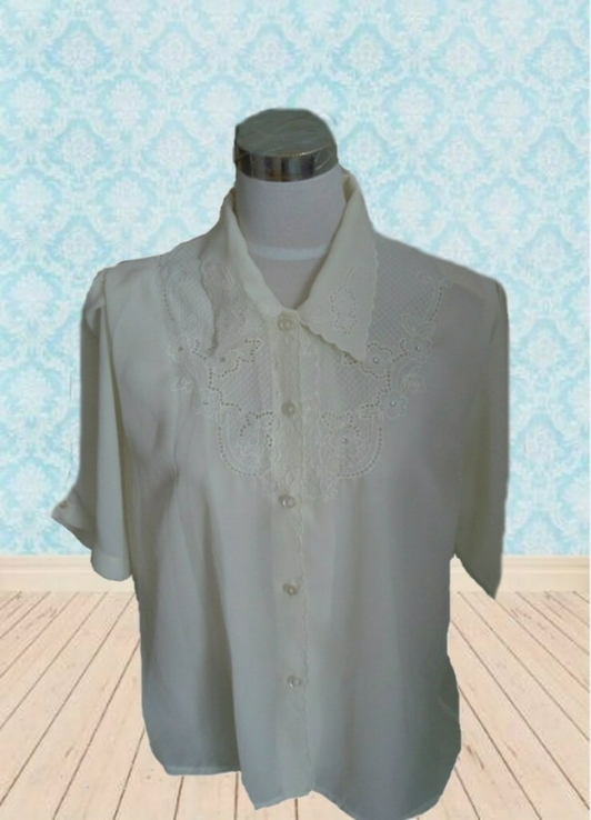 Нарядная красивая блузка молочного цвета Корея, numer zdjęcia 2