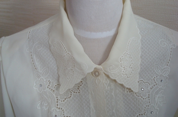 Нарядная красивая блузка молочного цвета Корея, фото №4