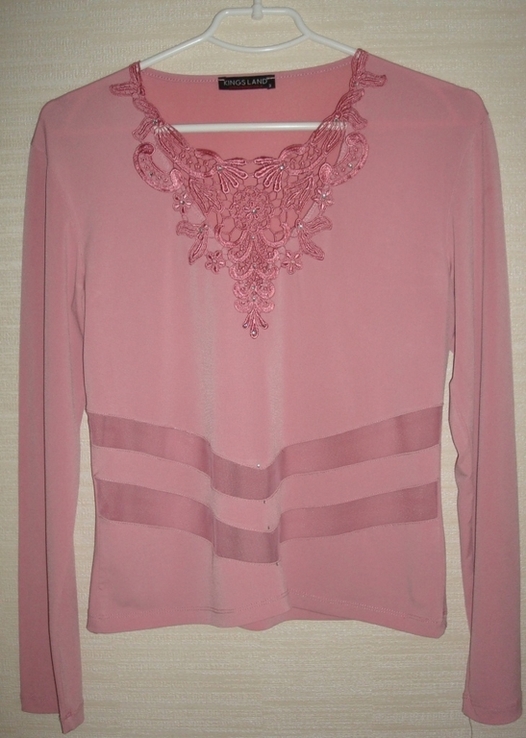 Красивая блузка розовая с кружевом Турция, photo number 5