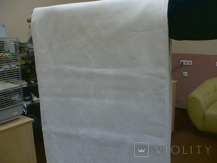 White linen tablecloth fabric