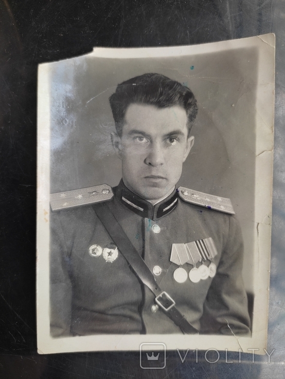 An old photo of st.l-nt Gromov (with medals), seal of the Office of the Guards. Kryvyi Rih division. 1955, photo number 11
