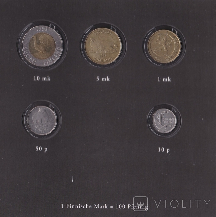  Finland Finland - set of 5 coins 10 50 Pennia 1 5 10 Markkaa 1990 - 1994 a / X in the booklet, photo number 4