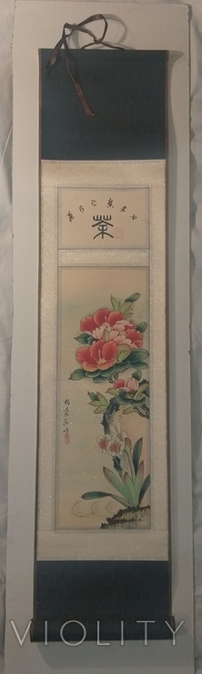 Свиток, Китай, Цветы (1).Авторский, живопись., photo number 2