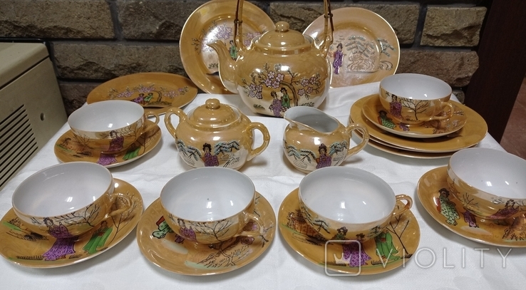 Tea set "Empress", for 6 persons, 21 pieces, bone china, Japan, new, photo number 9