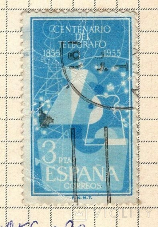 Spain 1955 CC telegraph 1.8 euros