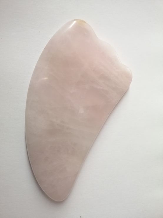 Скребок Гуаша из натурального камня (розовый кварц) для массажа тела и лица., фото №2
