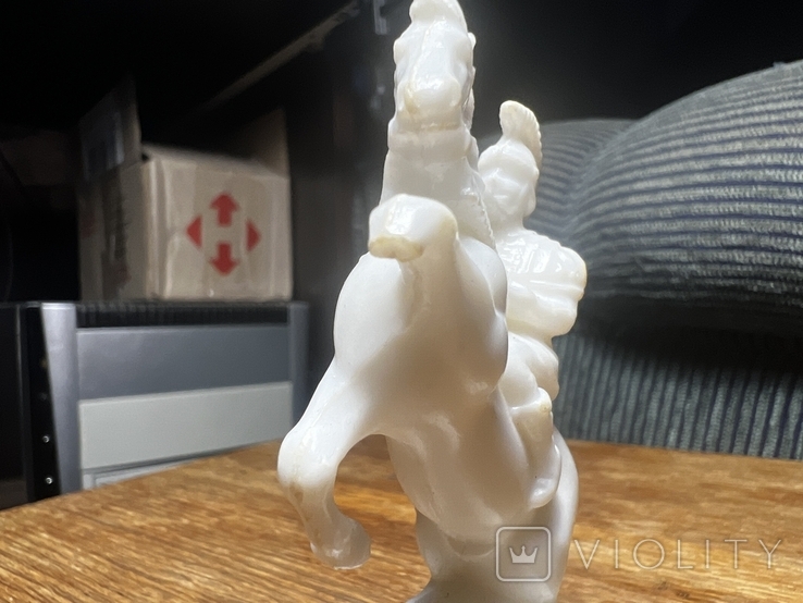 Chess piece chess Rome Romans horse white rider on horseback 8 cm, photo number 6