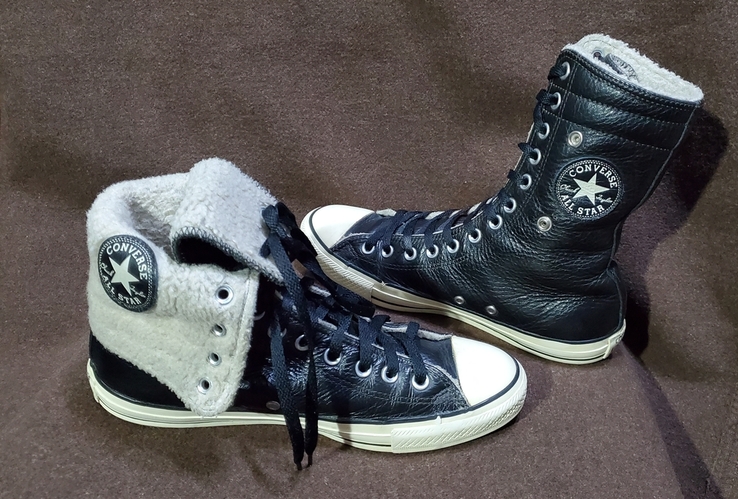 Converse Hi Winter, высокие кожаные кеди, зимние ( 41 р / 26 см ), photo number 11