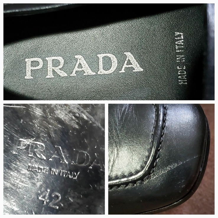 Кожаные туфли лофери PRADA. Италия ( p42 / 28.5 cм ), фото №11
