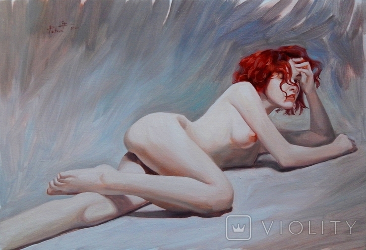 ''Nude on a white background'' 65x45 (2023)