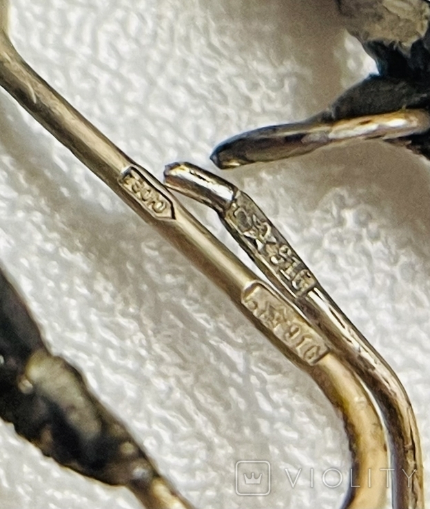 Earrings Silver 916 Scan Filigree, photo number 5