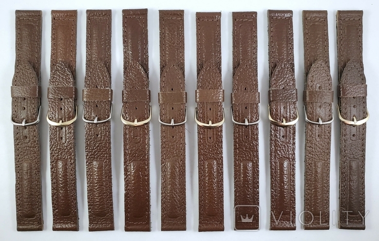 New 18mm Leather Straps. 10 pieces. Brown, photo number 2