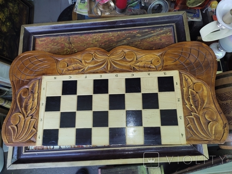 Vintage. Wooden chess, backgammon - handmade., photo number 7