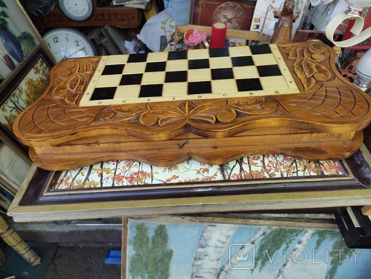 Vintage. Wooden chess, backgammon - handmade., photo number 9