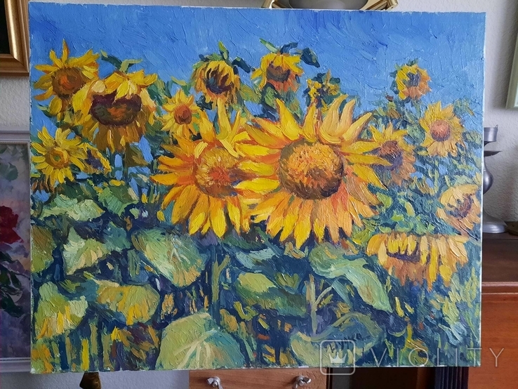 Painting Taras Dudka ''Sunflowers'' 40/50 canvas/oil on canvas 2015, photo number 2
