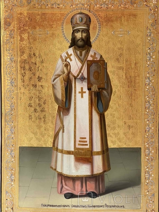 Большая икона святого Иоанна Златоуста на золоте, photo number 8