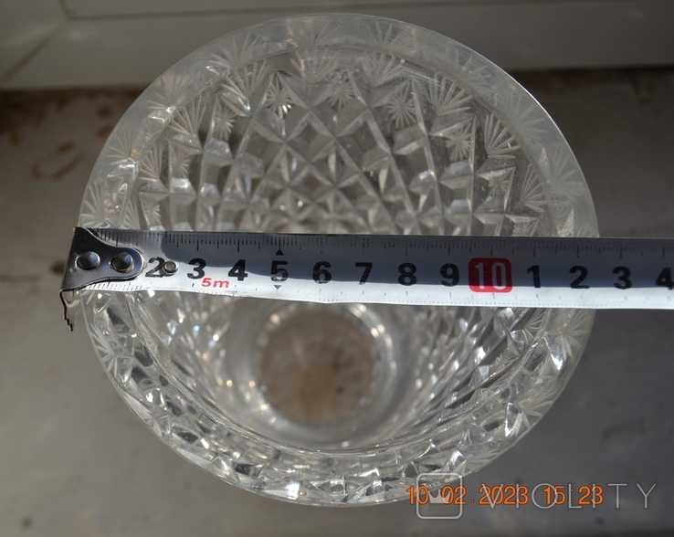 Crystal vase. Crystal. Made in the USSR. Height 22 cm. No. 2, photo number 5