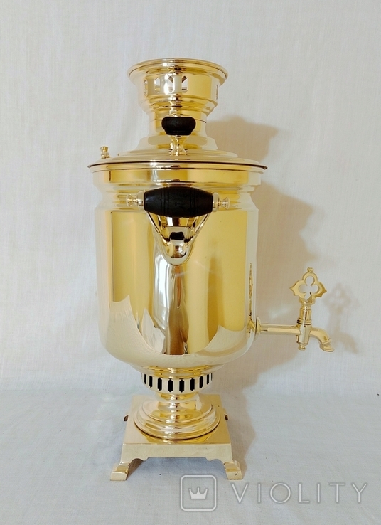 Native set - Kolchugin Partnership, a 4.5-liter samovar, a tray, a drip and a pipe., photo number 6