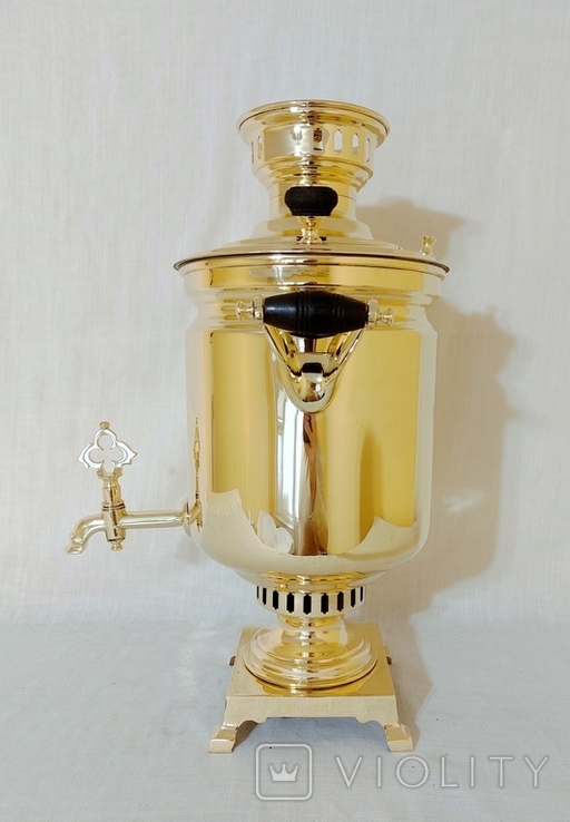 Native set - Kolchugin Partnership, a 4.5-liter samovar, a tray, a drip and a pipe., photo number 8