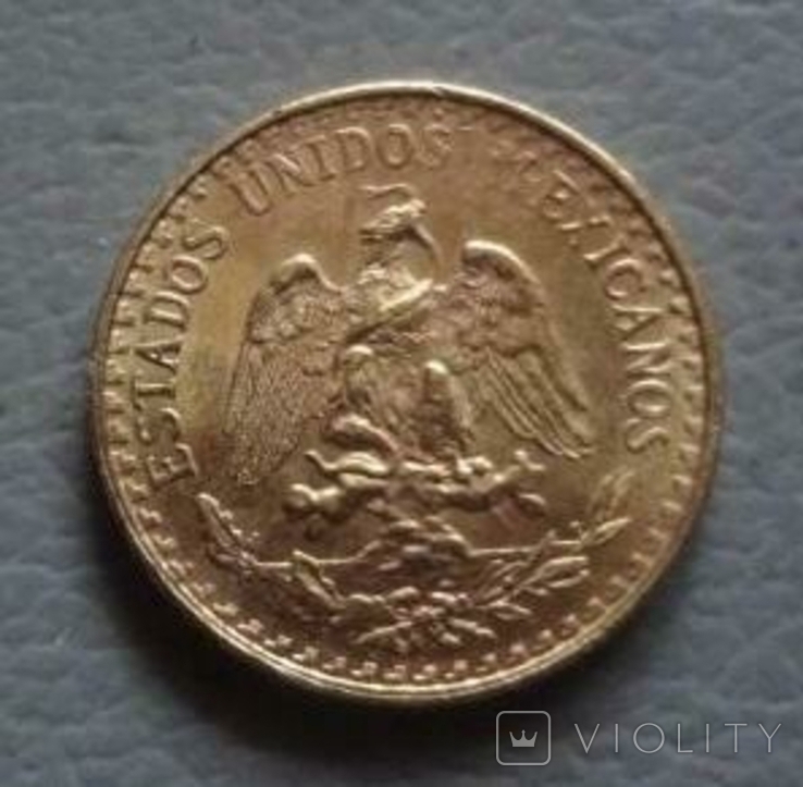 2 песос 1945 Мексика золото 900 пр. (О.6.8), photo number 3