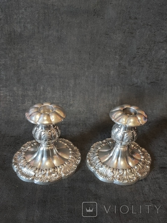 Two silver candlesticks, 1905, England., photo number 2