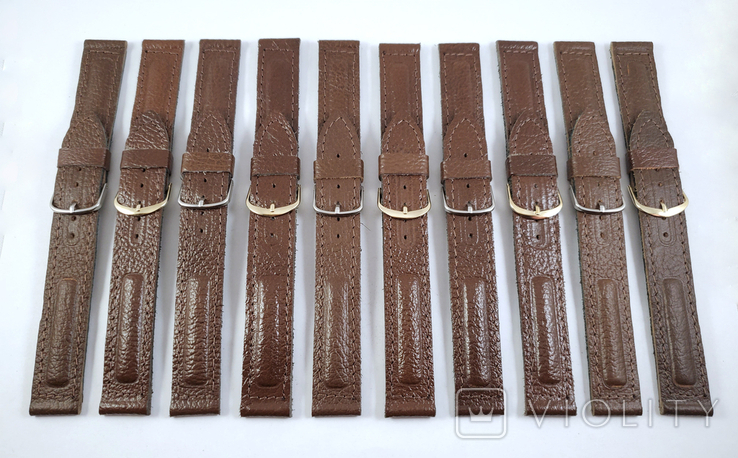 New 18mm Leather Straps. 10 pieces. Brown, photo number 3