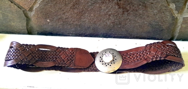 Women's Braided Belt Genuine Leather Buckle Metal, photo number 7