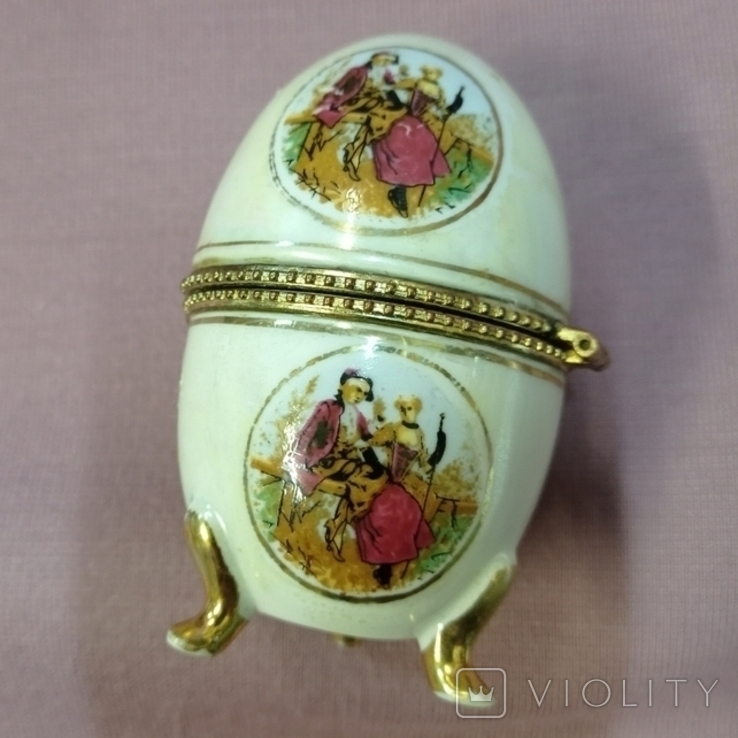 Antique porcelain box Fabergé egg "Madonna", Germany