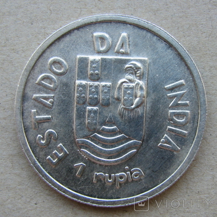 Португальская Индия рупия 1935 серебро, фото №2
