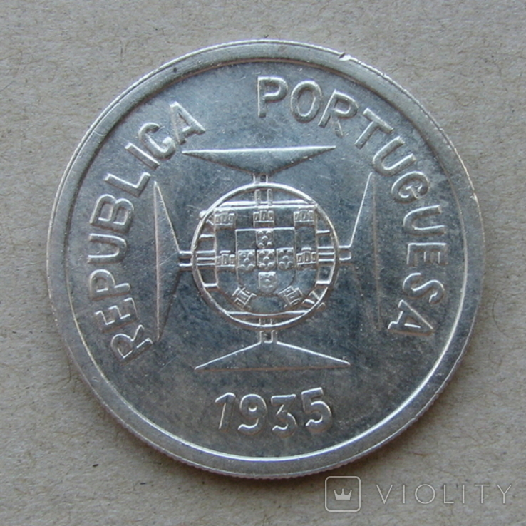 Португальская Индия рупия 1935 серебро, фото №3