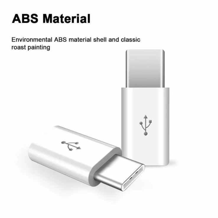 Przejściówka Adapter USB Micro USB na Type - C Biały / Czarny, numer zdjęcia 3