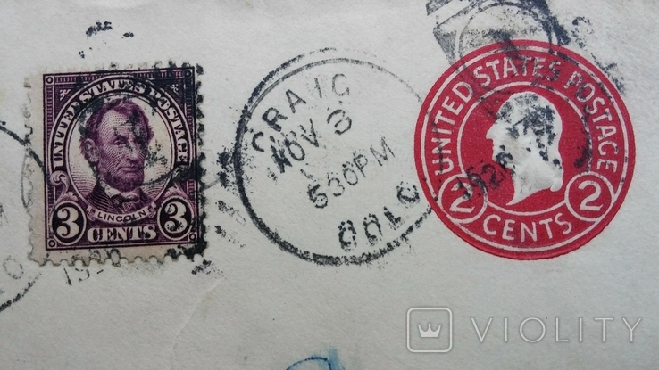 Поштовий конверт з маркою, США - Німеччина. Початок 20-го століття., photo number 3