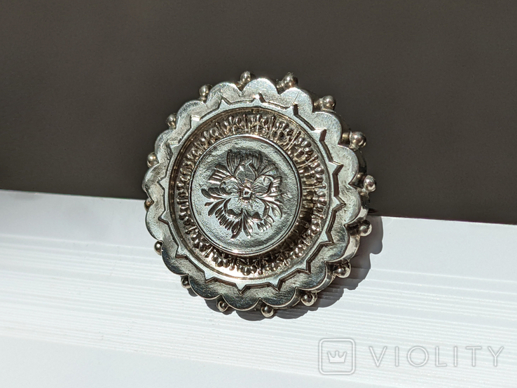 Antique silver brooch Victorian England 1900s brooch antique silver, photo number 2