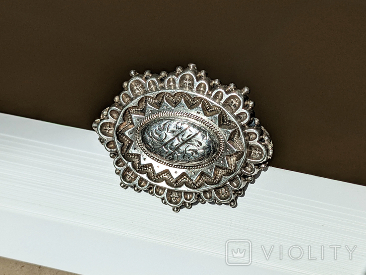 Antique silver Victorian England 1900 brooch brooch antique silver, photo number 2