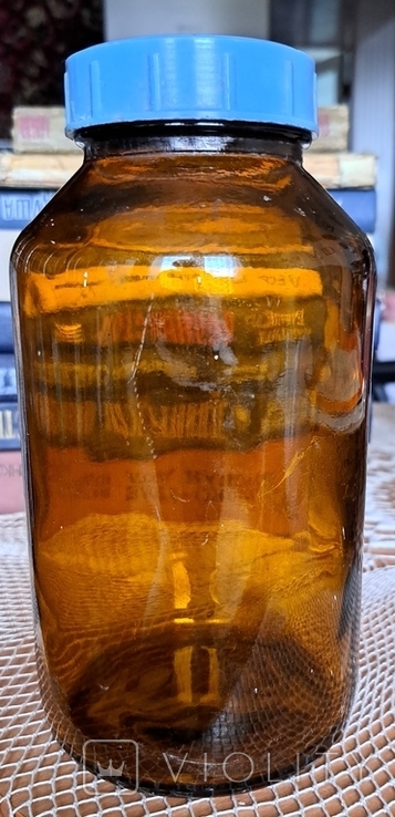  Бутыль коричневое стекло для реактивов Свема 1 л период СССР, фото №2